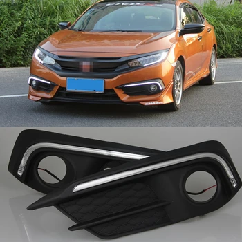

CSCSNL 1 Set Turn Yellow Signal Style Relay Car LED DRL Daytime Running Lights Accessories For Honda Civic 10th 2016 2017 2018