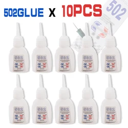Lot de 10 pièces de colle Super de haute qualité 502 ABN, colle multi fonction, adhésif Cyanoacrylate authentique, forte, rapide pour outils de bureau 
