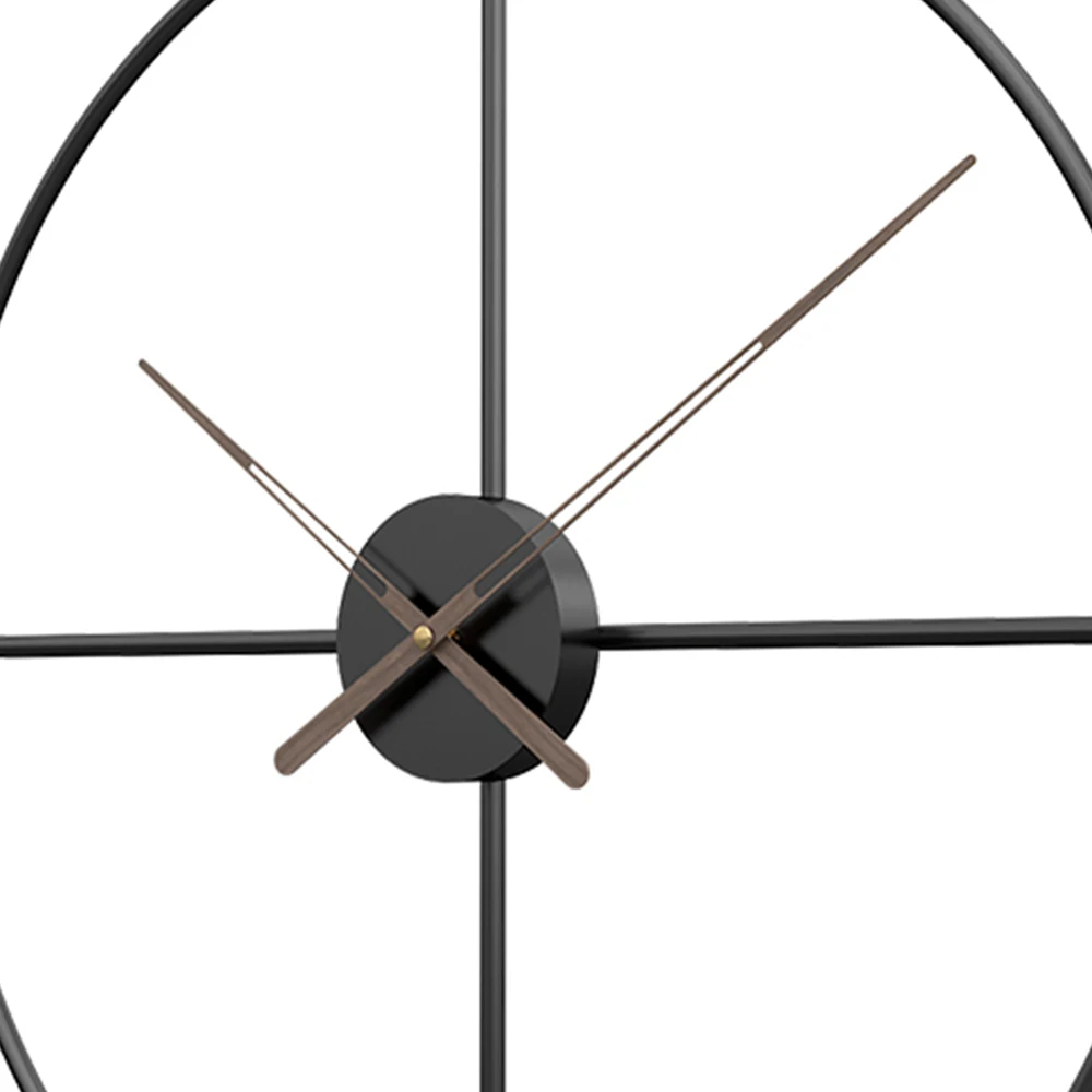 Kaufen 18 20 zoll Retro Europäischen Stil Wanduhr Haushalt Schlafzimmer Eisen Kunst Uhr Wand Dekor Schwarz Rahmen Nussbaum Pointer