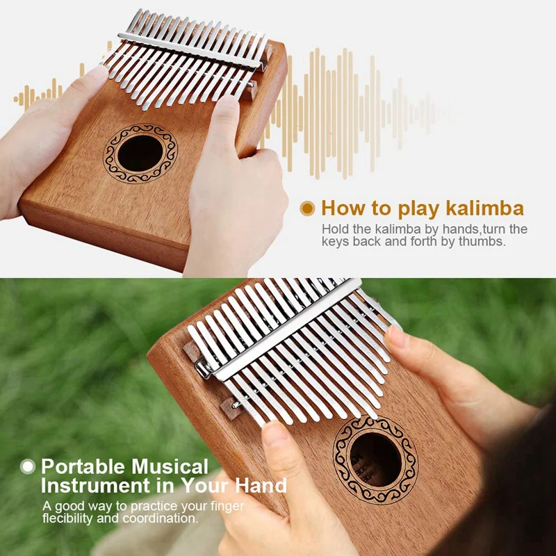 17 клавиш Kalimba большой палец пианино палец Пианино музыкальные игрушки с Мелодия молот и музыкальная книга