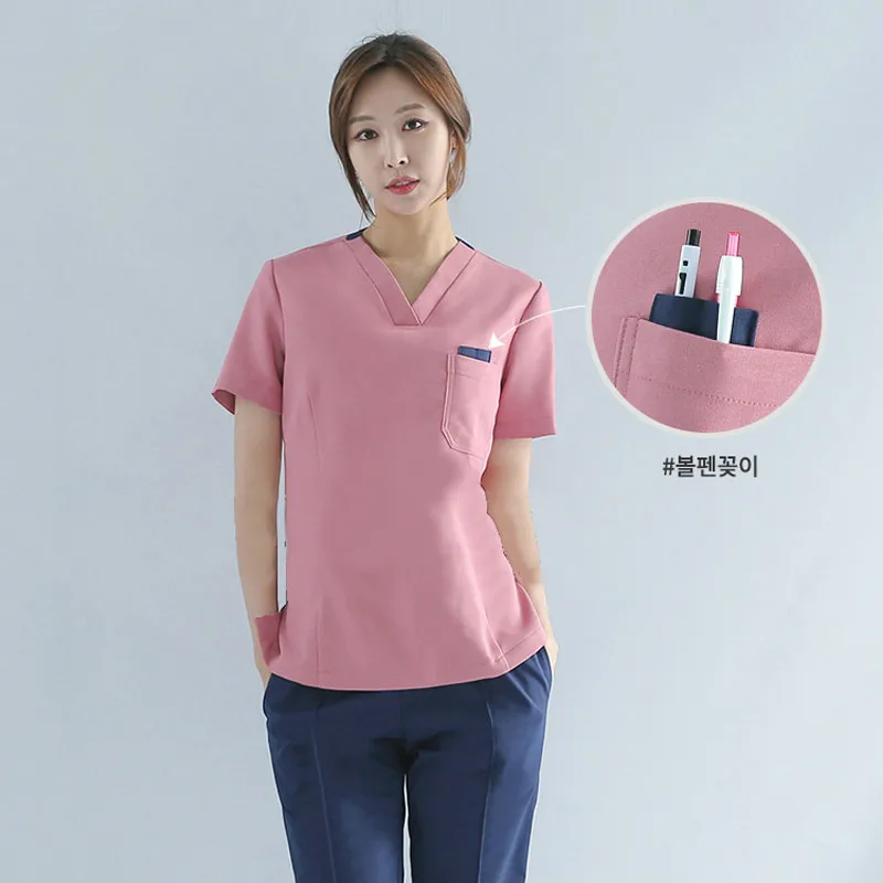 

Nurse uniform two-piece set 2019 new maternity center work uniform split suit can be customized long-sleeved nurse uniform