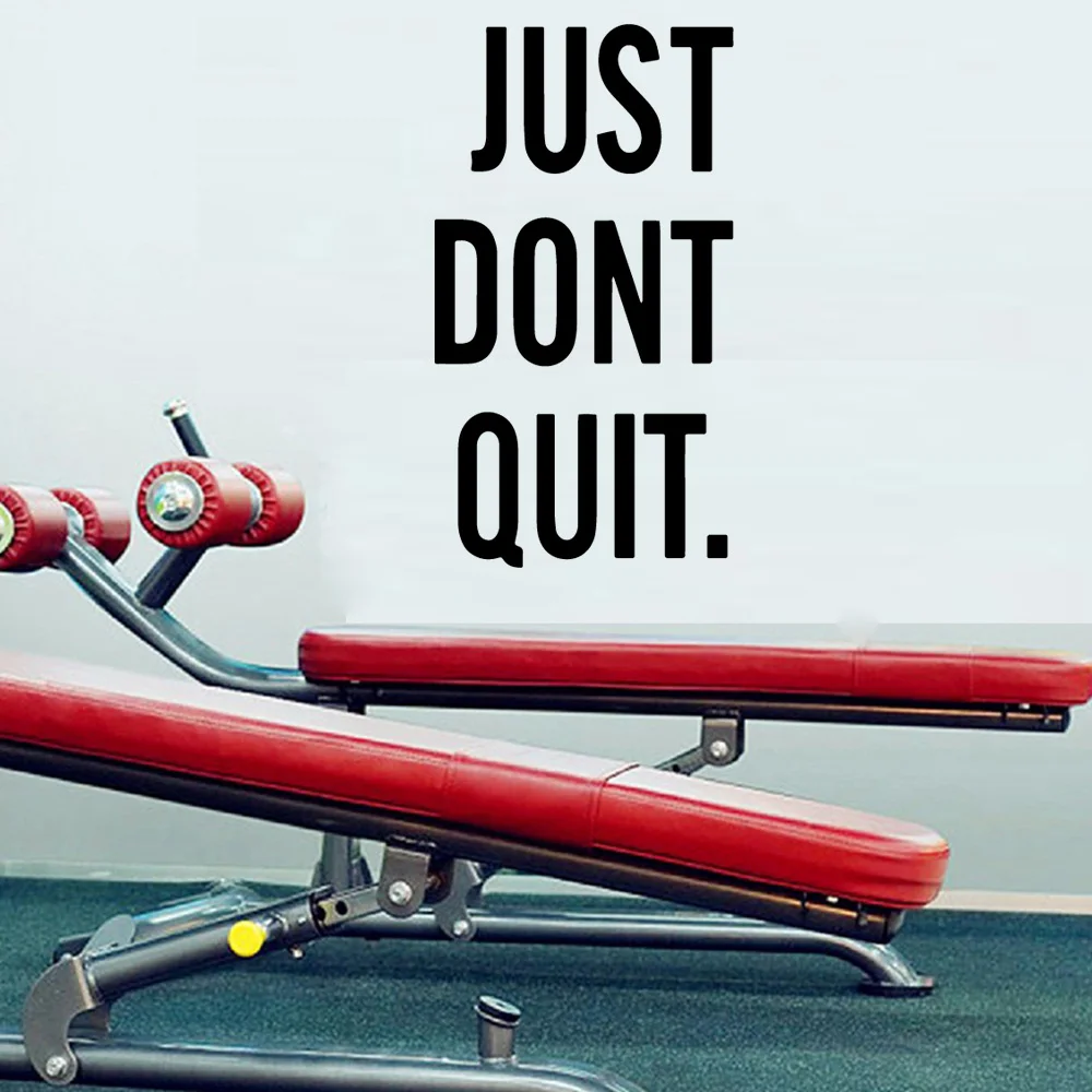 H34-1 "JUST DONT QUIT" тренировка в тренажерном зале мотивационные слова, цитаты, виниловые наклейки на стену, украшение дома JUST DO IT, обои - Цвет: H34-1