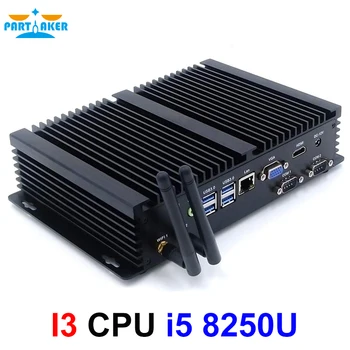 Partaker I3 Industrial PC Intel Core i5 8250U 2 RS232 COM Fanless Mini PC windows 10 linux HDMI VGA HTPC Intel Core i5 mini PC intel 7th gen kaby lake cpu fanless mini pc core i5 7200u i3 7100u i3 6100u i5 6200u micro pc hdmi vga 4k htpc nettop desktop pc