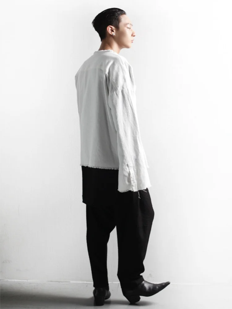 Men's Hanging Crotch Pants New Casual Pleated Wrapped Pants Men's Elastic Waist Large Size To Resist Pants 
