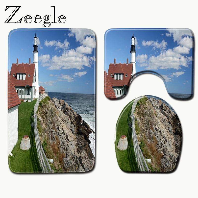 Zeegle Набор ковриков для ванной комнаты, набор ковриков для туалета, фланелевый нескользящий коврик, набор ковриков для туалета, крышка крышки для душевой комнаты, коврики для пола