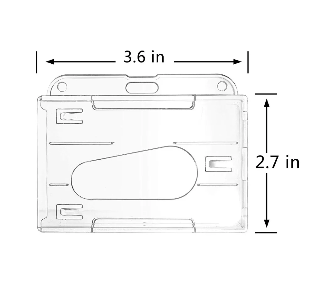 10 упаковок сверхмощный 2-сторонний держатель удостоверения личности жесткий пластик Горизонтальная и вертикальная пудреница с большим пальцем Слоты 2-3 ID держатель карты