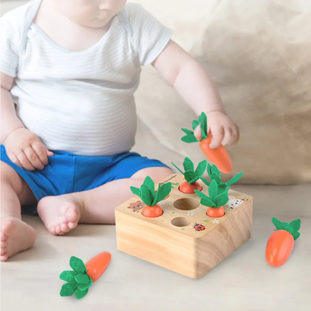 Kinder Kleinkinder Montessori Form Größe Sortieren Karottenpuzzle 