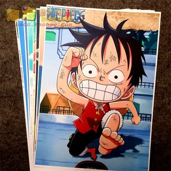 

8 pcs/set Anime ONE PIECE poster Monkey D. Luffy figure wall pictures for living room A3 Film posters for gifts
