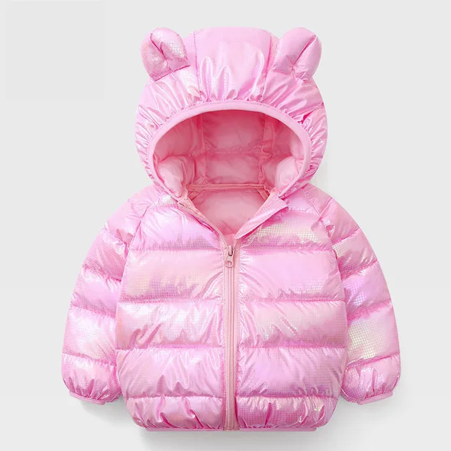 2021 Autumn Winter Hooded Children's Down Jackets for Baby Boys Girls Solid Thick Fleece Warm Kids Top Coats Outerwear Clothes black