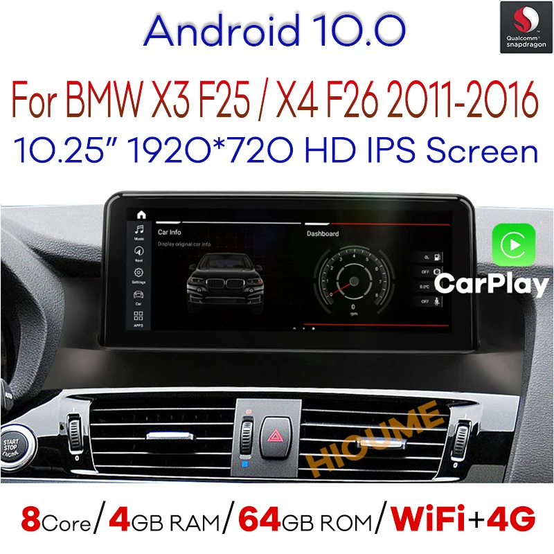 Автомобильный мультимедийный плеер на Android 10 0 для BMW X3 F25 X4 F26 CIC система NBT головное