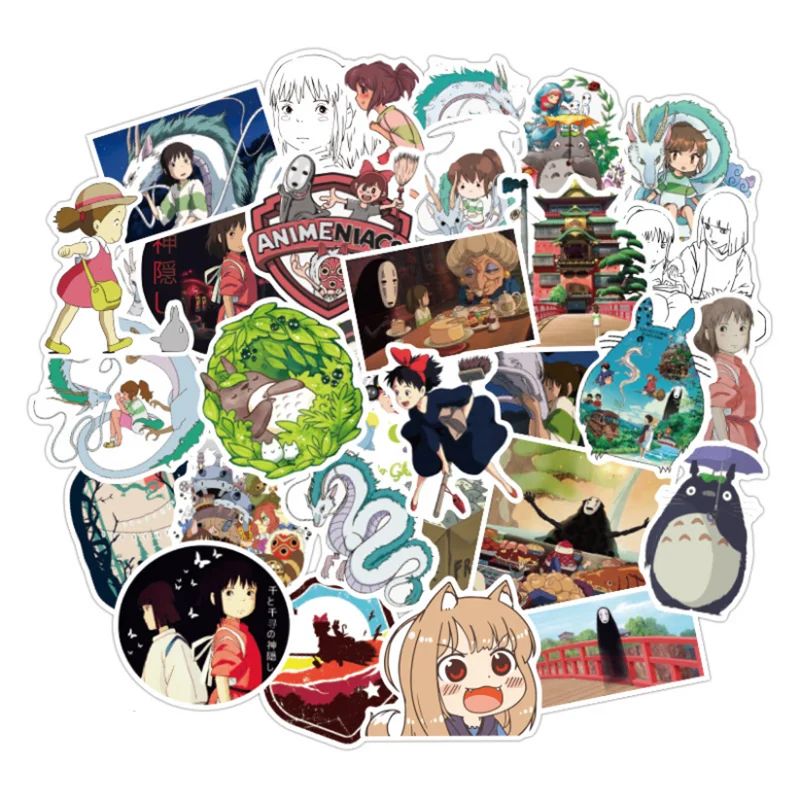 

10/30/50PCS Cute Spirited Away Anime Graffiti Sticker Water Skateboard Trolley Sticker Notebook Sticker Car Wholesale