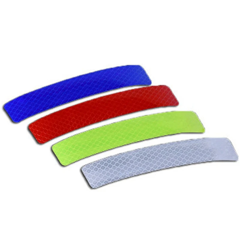 2pcs Auto Car Stickers Wheel Rim Eyebrow Reflective Warning Strip Safety Warning Light Reflector Protective Mark Accessories