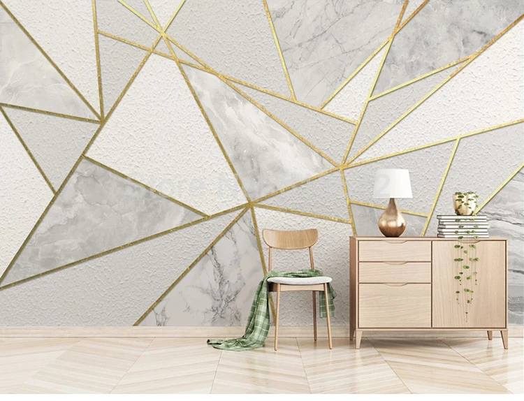 quarto, estampa de mármore geométrico