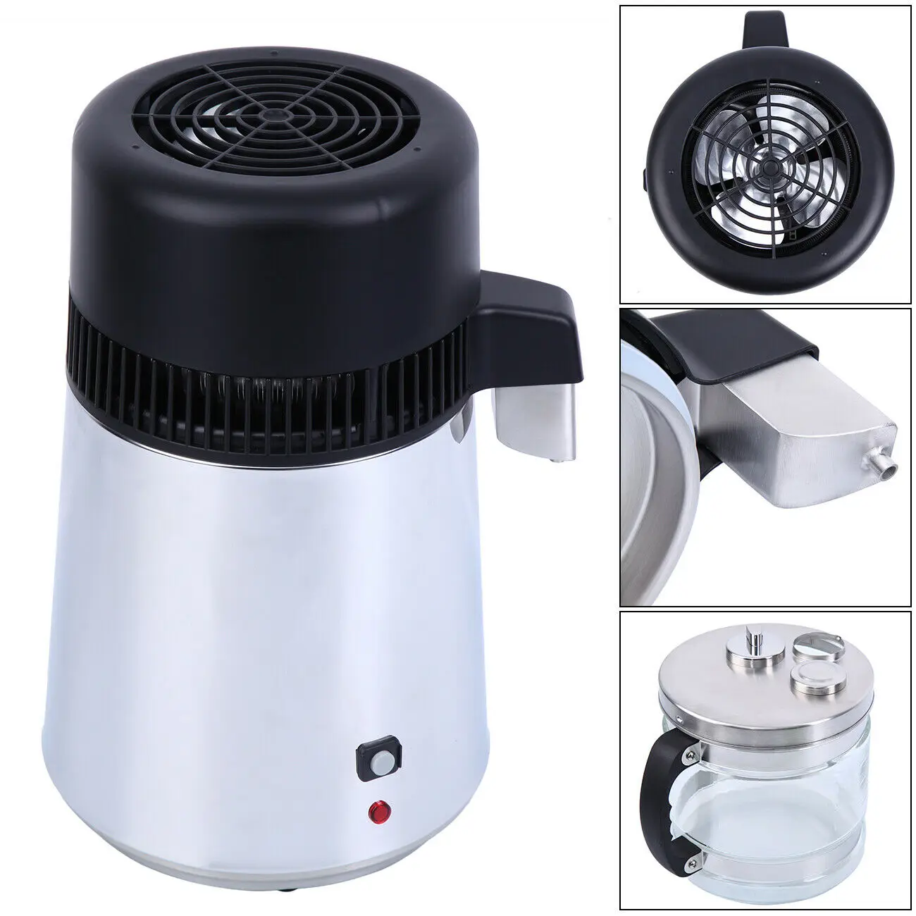 

Honhill 4L Pure Water Distiller Stainless Steel Inner Adjustable Temperature Digital Control Distilled Purified for Home Kitchen