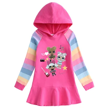 

LOL Surprise Autumn Girls Hoodies Children Christmas Dress Long Sleeve Coat Baby Costume Party Sweatshirts Clothing