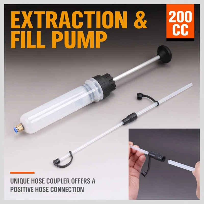Oil Fluid Extractor Pump Filling Syringe Manual Suction Vacuum Fuel Transfer