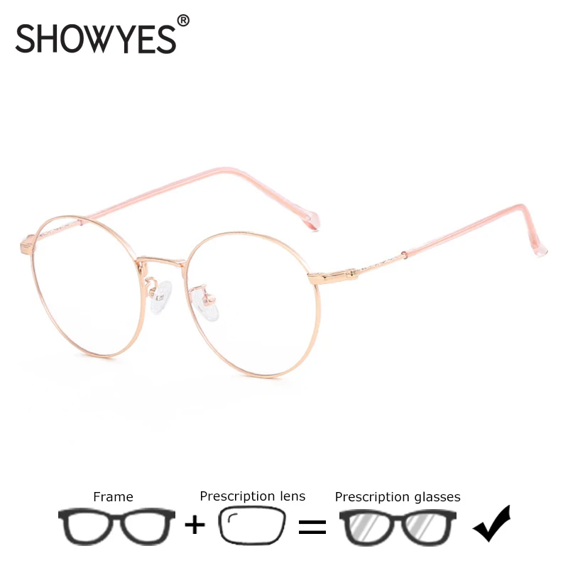 Round Metal Finished Myopia Eyeglasses Optical Men Women 2019 Student Prescription Reading Glasses Casual Decorative Spectacles |