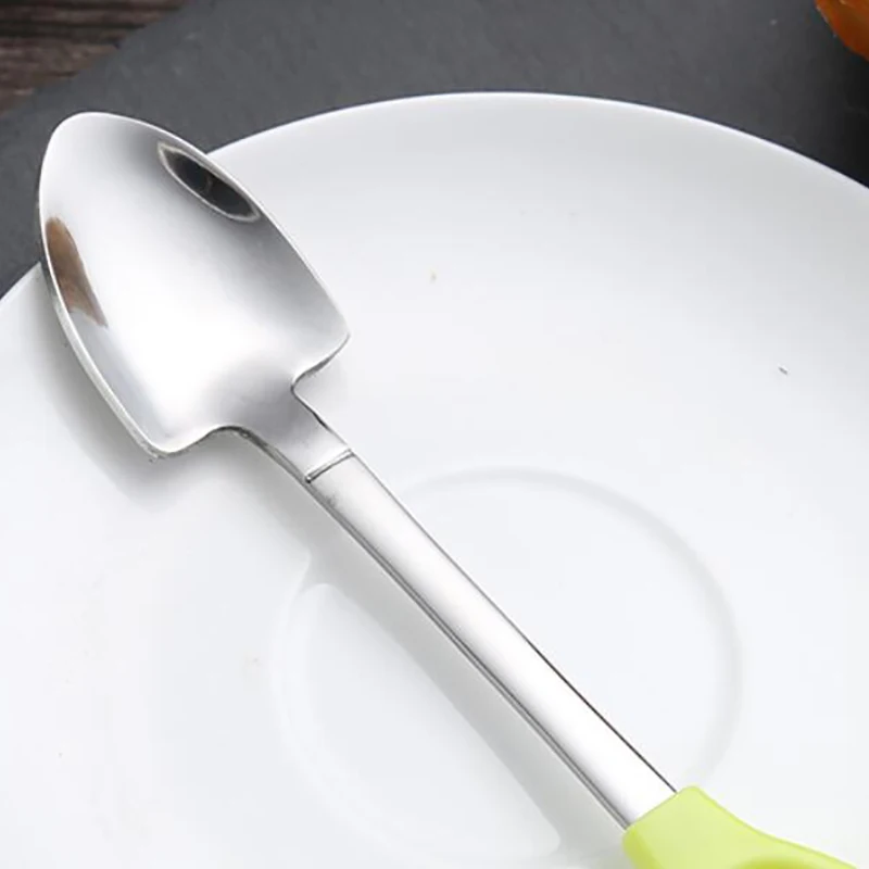 1Pc Creative Metal Ice Cream Coffee Spoon Shovel Shape Shell Tea Spoons 2 Colors Afternoon Tea Dessert Long Handle Spoon