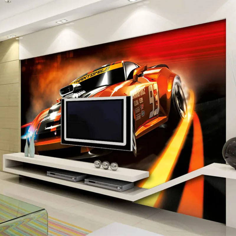 Photo-Wallpaper-Modern-Creative-Yellow-Sport-Car-3D-Stereo-Mural-Living-Room-Bedroom-Interior-Design-Wall (3)