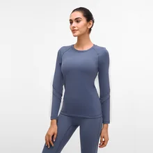 Mesh Back Yoga Shirt Long Sleeves Sports Top Women Fitness Workout Gym Wear Breathable Quick Dry Activewear Slim Skinny Tops