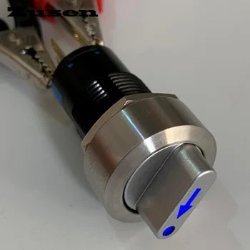 

Zusen 16mm 1no1nc metal selector switch 2 position lock with arrow symbol led light