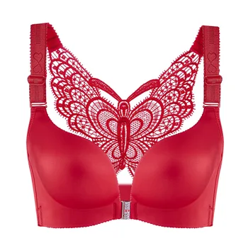 

Plus Size Women's Bra Sexy Front Closure Leopard Push Up Bra Lingerie Brassiere 34-52 A B C D E Cup Wire Free Bralette Underwear