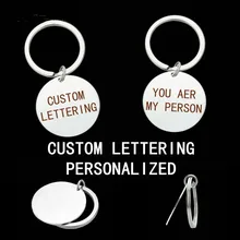 Personalized Metal Keychain Engraved Lettering Keychain Custom Car Key Chain Holder Birthday Wedding Gifts