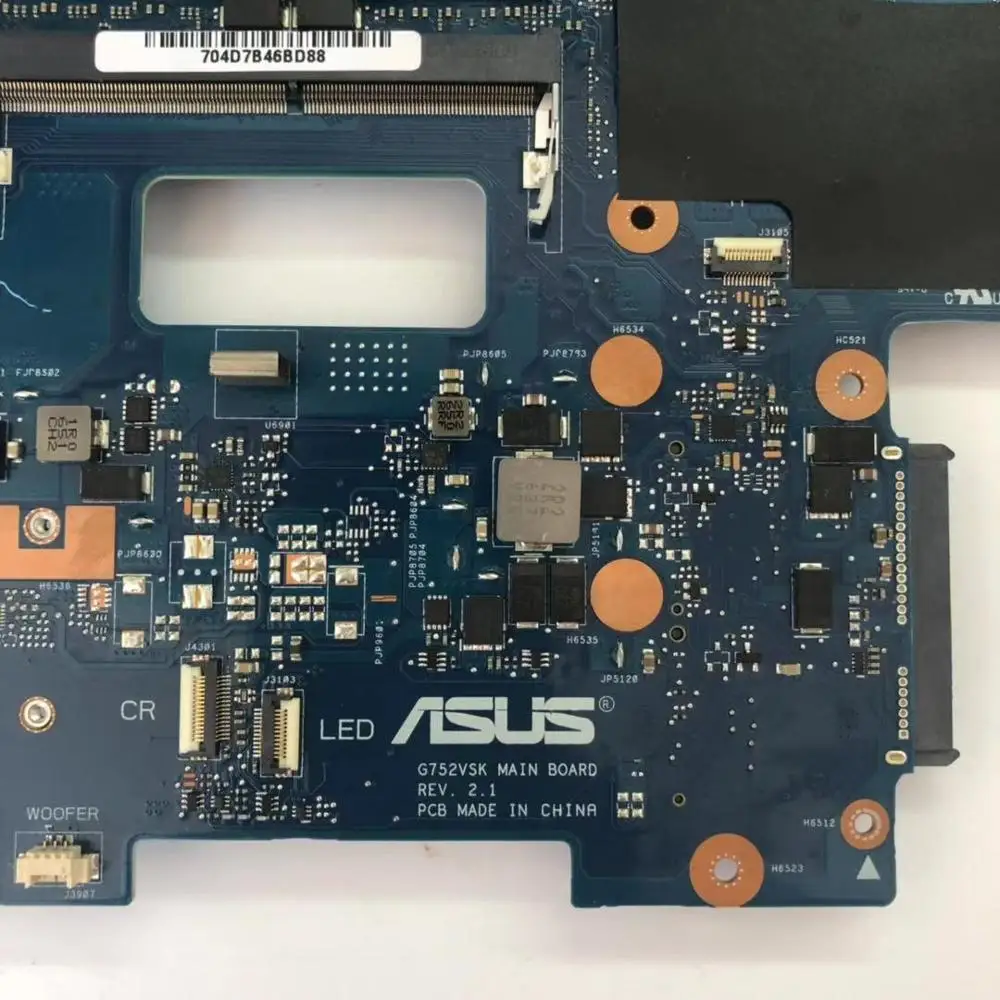G752VSK REV.2.1 GTX1070 I7-7700 CPU motherboard for ASUS G752 G752V G752VS G752VS G752VSK Laptop mo