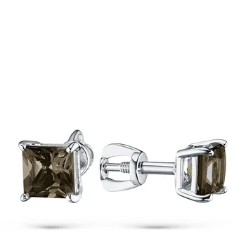 

Silver earrings with rauchtopaz e0641sg04200457