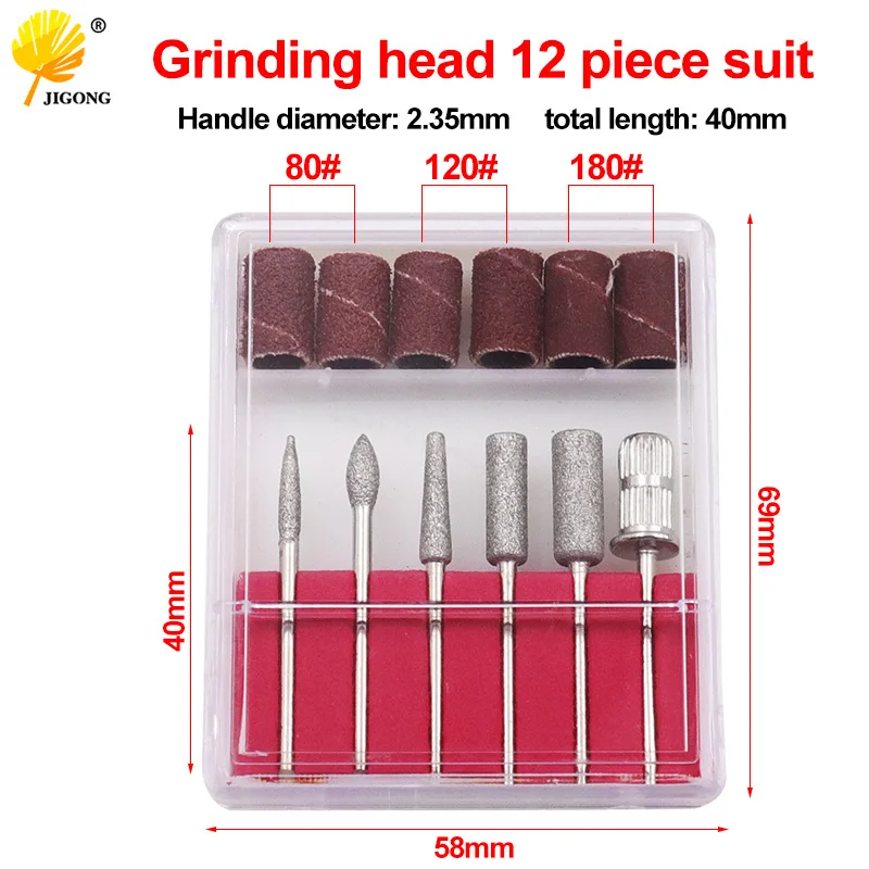 12pcs Mini Nail Drill Bit Set Quartz Abrasive Tools Electric Drill Bits