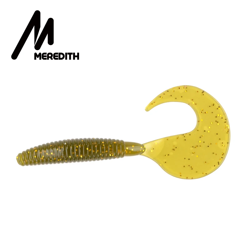 S Искусственные рыболовные приманки MEREDITH Grub, 90 мм, 4,4 г, 10 шт., мягкие рыболовные приманки, рыболовные снасти хищника, червь, мягкие воблеры - Цвет: S