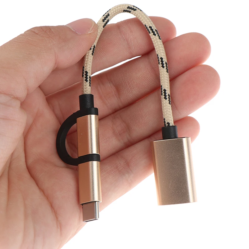 2 в 1 USB 3,0 OTG Кабель-адаптер для samsung нейлоновая оплетка Micro usb type C адаптер синхронизации данных