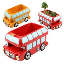 Aliexpress - Personalized Bus Resin Flower Pot Desktop Car Figurines Ornaments Keychain Coin Sundries Storage Box Цветочный Горшок Из Смолы