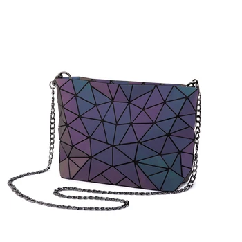 

Lovevook Women Crossbody Bag Shoulder Bag Luxury Designer Foldable Messenger Bag Luminous Color for Ladies Geometric Female 2020