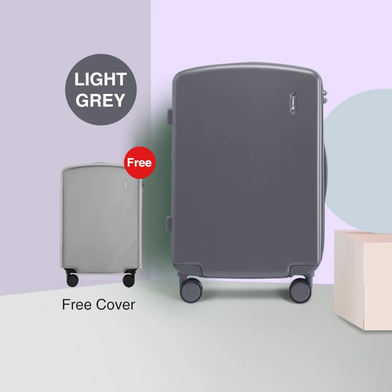 Лучший Спиннер чемодан корпус чемодана из пластика дорожная сумка колесо качения переноска для мужчин и женщин багаж путешествия H80002 - Цвет: Gray