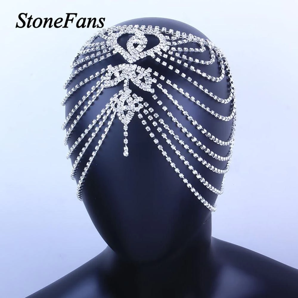 Stonefans高級ラインストーン額ジュエリーインドため女性ブライダルクリスタルヘアアクセサリー心臓ヘッドチェーン帽子 Hair Jewelry Aliexpress Stonefans高級ラインストーン額ジュエリーインドため女性ブライダルクリスタルヘアアクセサリー心臓ヘッドチェーン帽子 Hair Jewelry Aliexpress
