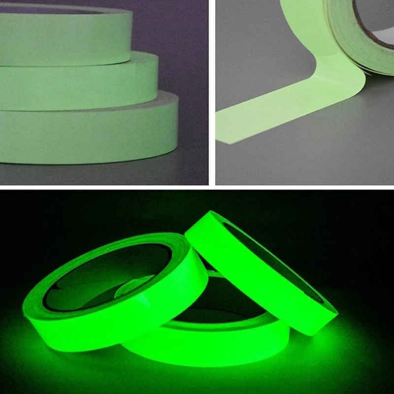 

1set Reflective Glow Tape Self-adhesive Sticker 15mm 3Meters Removable Luminous Tape Glowing Dark Warning Tape