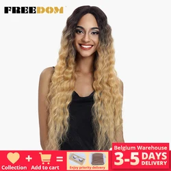FREEDOM Synthetic Lace Wigs Deep Wave Ombre Blonde Lace Women's Wigs 10 Colors Available 30