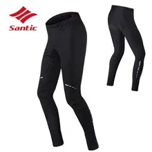 Santic Мужская зимняя велосипедная 4D Подушка колготки термостойкие флисовые дышащие сохраняющие тепло велосипедная губка штаны с подкладкой