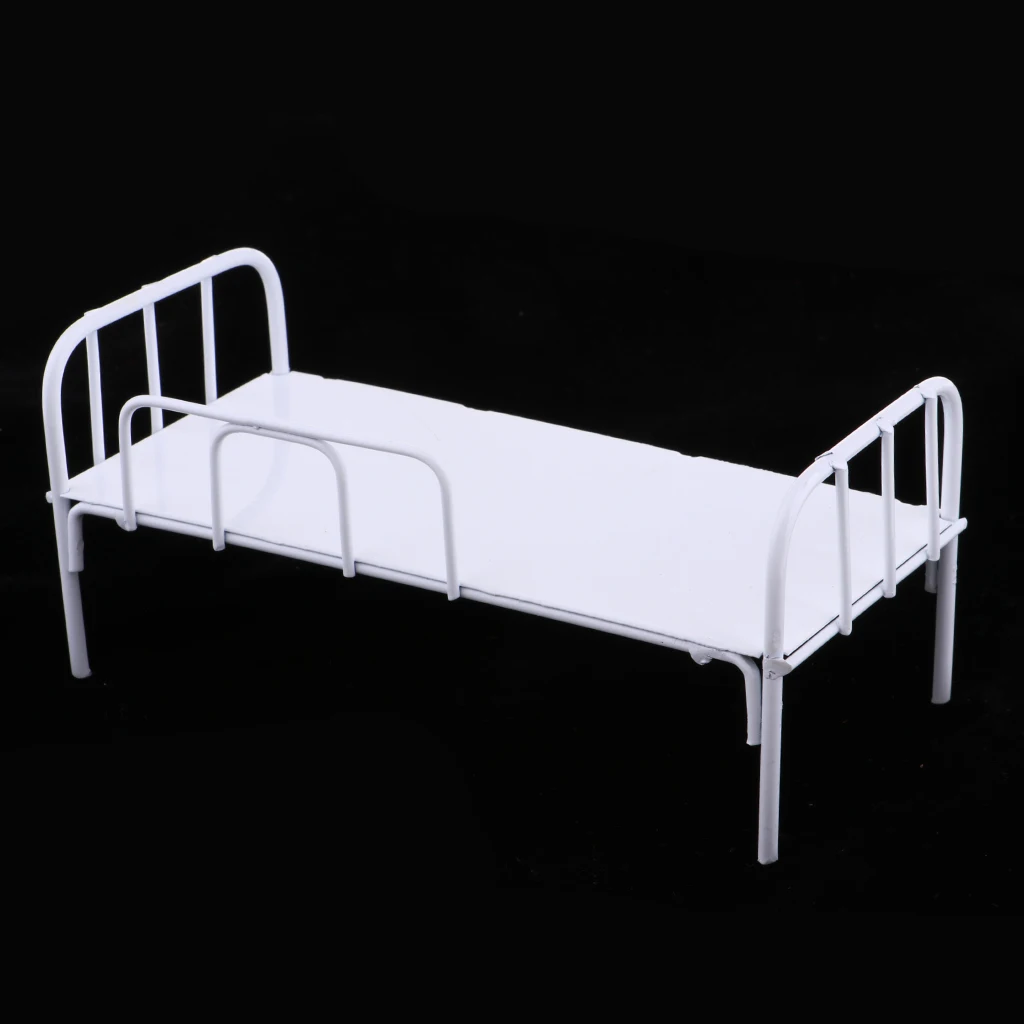 High Quality Single Metal Dormitory Bed For 1/6 Scale Dollhouse Accessory