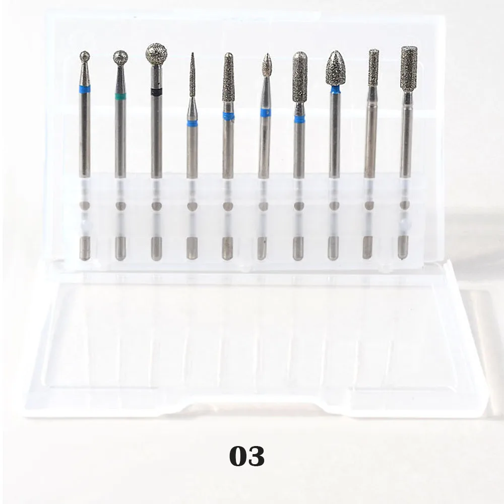 10pcs /box Functional Nail Polishing Grinding Head Kits clean foot cuticle Nail Machine Nail Polishing Tool