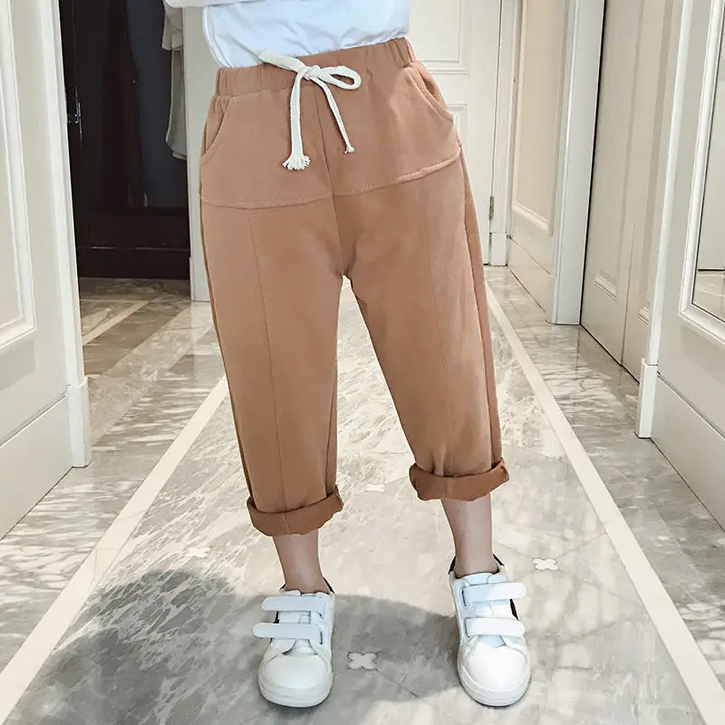 

2019 Hot Sale Children Girls Harem Pants for Baby Girls Trousers Kids Child Casual Pants Brown Beige Colors Girls Pants 4-13T