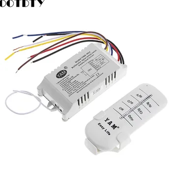 

4 Way ON/OFF 220V Wireless Receiver Lamp Light Remote Control Switch