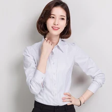 

S-5XL New Women White Shirt Spring Summer 2022 Fashion Long Sleeve Solid Color Slim Formal Shirt Basic Dress Shirt Office Wear
