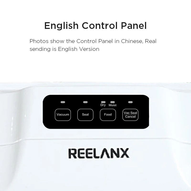 REELANX-실러 V1 140W 식료품 자동 진공 포장기, 최고의 음식 진공 포장 팩 씰링기, 15 피스