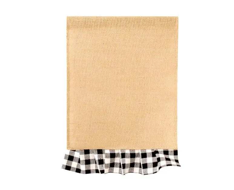 200pcs/lot Wholesale Most Popular 2 Colors In Stock Personalized Plaid Ruffle Burlap Garden Flag SN2053 | Дом и сад