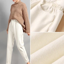 Женские осенние зимние джинсы размера плюс, женские штаны-шаровары, Женские Простые повседневные брюки с высокой талией, модные теплые леггинсы, джинсы