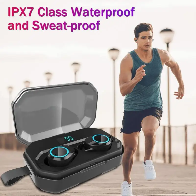 X6 Pro TWS Bluetooth V5.0 беспроводные наушники стерео двойной микрофон спортивные наушники IPX7 водонепроницаемые с зарядным устройством