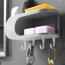 

Bathroom Soap Holder with Hook Soap Dish Storage Box Perforation-Free Storage Rack Multifunctional Soap Box Bathroom Accessories