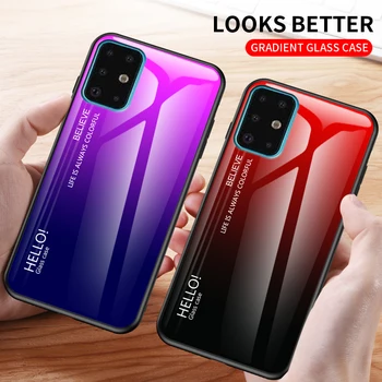 

50pcs/lot For Galaxy S20 Ultra S20 Plus Anti-scratch Changing Color Tempered Glass Hard Case For Samsung Galaxy A71 A51
